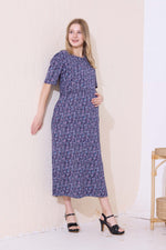 MANGAI HOSIERY Cotton Zipless Feeding Wear | Fancy Sleeve with Round Neck | Flap Open Zipless Feeding wear for Pregnancy Women (MMG)