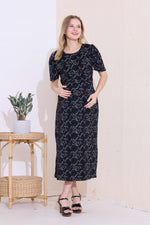 MANGAI HOSIERY Cotton Zipless Feeding Wear | Fancy Sleeve with Round Neck | Flap Open Zipless Feeding wear for Pregnancy Women (MMG)