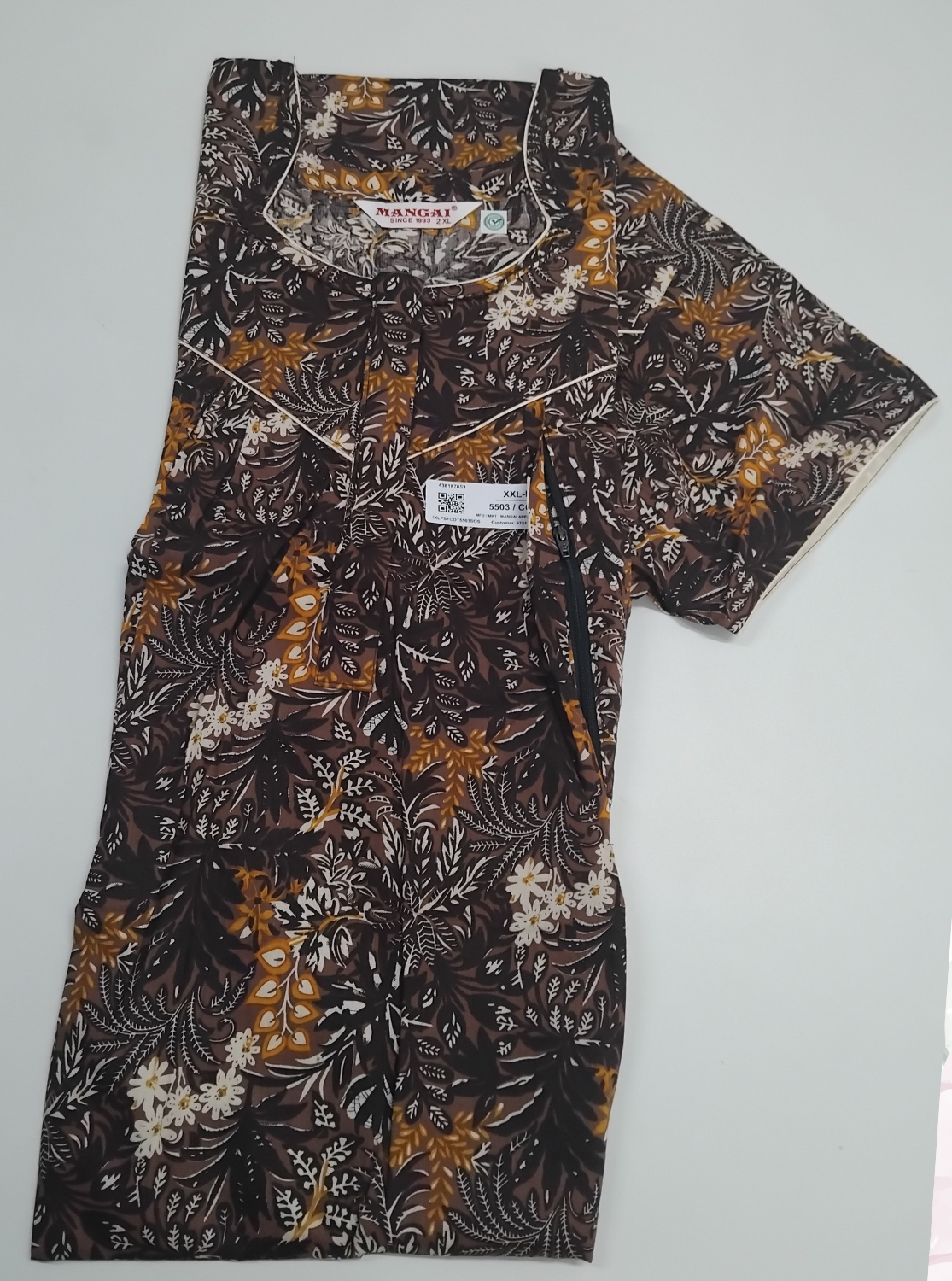 MANGAI Cotton Straight Zip Feeding Nighty |Post Pregnancy | Comfort and Style | Pleated Model | Soft Cotton Feeding Nighties (PSF)