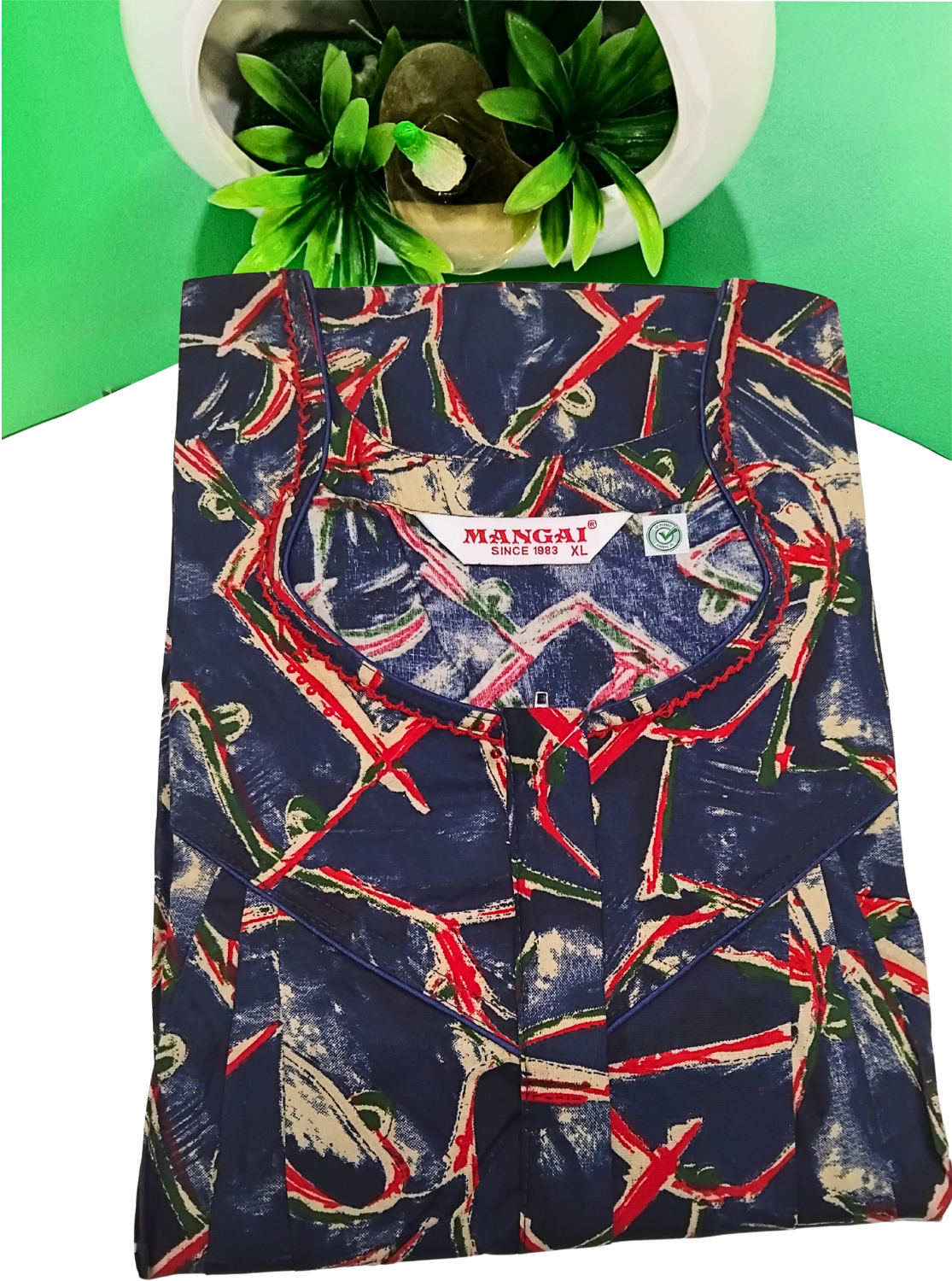 MANGAI Cotton Straight Zip Feeding Nighty |Post Pregnancy | Comfort and Style | Pleated Model | Soft Cotton Feeding Nighties (STF)