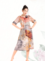 MANGAI Premium Rayon Collar MAXI Nighty for Women | Long Sleeve Stylish Nightwear for Women and Teenager | Perfect Stylish Nightwear (MCM)