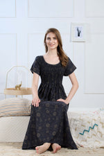New Smocking Nighty | Stretchable Elastic Type | Beautiful Pleated Model | Side Pocket | Stylish Nighty for Stylish Women's (SYS)