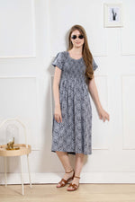 New Stylish Alpine Smocking Maxi Frock Model Nightgown for trendy Women's & Teenage Girl's (ASM)