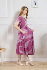 Rayon MAXI FROCK Model Nighties | Fancy Petal Sleeve | Fancy Neck & Side Pocket | Pleated Frock MAXI Style | Trendy Collection's for Stylish Women & Teenage Girl (FSF)