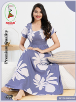 MANGAI RAYON Smocking Nighty | Beautiful Pleated Design | Side Pocket | Stylish Nighty for Trendy Women's | Your Perfect Nightwear Collection's (SRN)