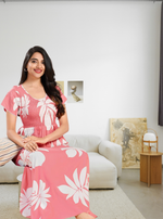 MANGAI RAYON Smocking Nighty | Beautiful Pleated Design | Side Pocket | Stylish Nighty for Trendy Women's | Your Perfect Nightwear Collection's (SRN)