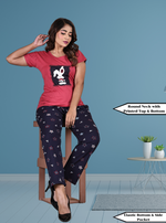 Buy Rayon Printed Collar Night Suits