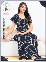 MANGAI RAYON Smocking Nighty | Beautiful Pleated Design | Side Pocket | Stylish Nighty for Trendy Women's | Your Perfect Nightwear Collection's (SRN)
