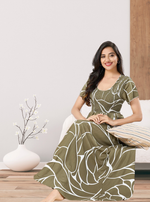 MANGAI RAYON Smocking Nighty | Beautiful Pleated Design | Side Pocket | Stylish Nighty for Trendy Women's | Your Perfect Nightwear Collection's (SRN)