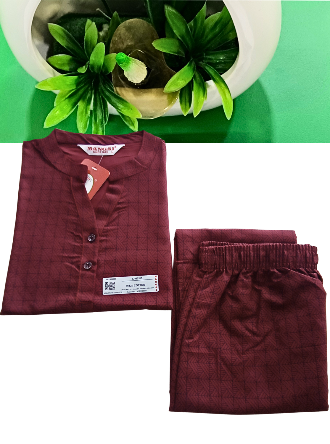 New MANGAI Stylish Cotton Night Suits for all Stylish Women's | Long Sleeve with Size Pocket Beautiful all Over Printed Elastic Waist Top & Bottom Cord Set your Perfect Nightwear Companion (MCNS)