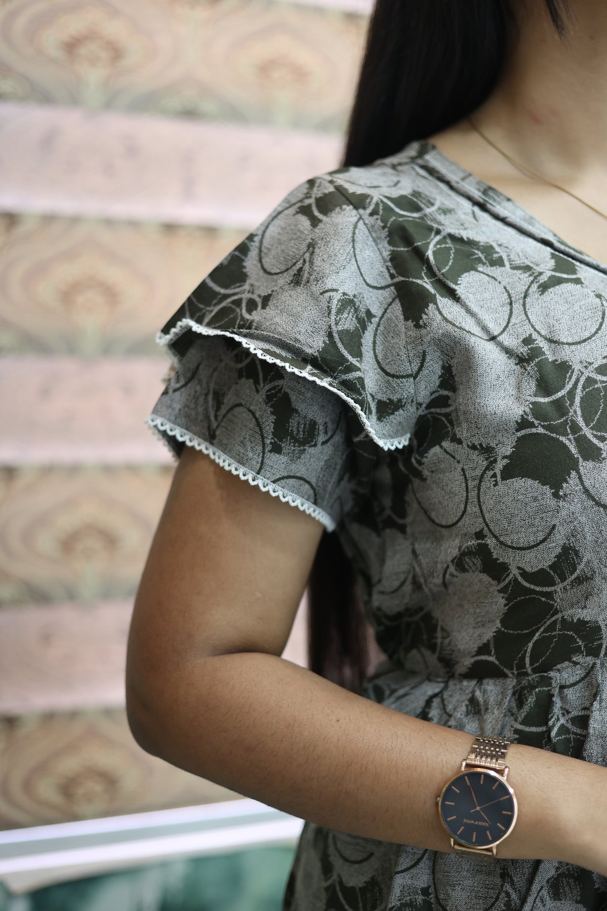 MANGAI New Alpine 3 Layer Frock for Women | Stylish Double Layer Sleeve Nighty with Fancy Neck | Back Tie Rope & Side Pocket | Flared Bottom Full Length Modern Nightwear (AFK)