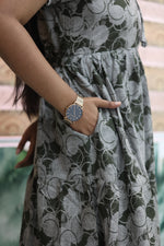 MANGAI New Alpine 3 Layer Frock for Women | Stylish Double Layer Sleeve Nighty with Fancy Neck | Back Tie Rope & Side Pocket | Flared Bottom Full Length Modern Nightwear (AFK)