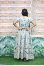 MANGAI New Alpine 3 Layer Frock for Women | Stylish Petal Sleeve Nighty with Fancy Neck | Back Tie Rope & Side Pocket | Flared Bottom Full Length Cozy Modern Nightwear (AFK)