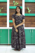 MANGAI New Alpine 3 Layer Frock for Women | Stylish Double Layer Sleeve Nighty with Fancy Neck | Back Tie Rope & Side Pocket | Flared Bottom Full Length Modern Nightwear (AFK)