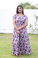 MANGAI New Alpine 3 Layer Frock for Women | Stylish Double Layer Sleeve Nighty with Fancy Neck | Back Tie Rope & Side Pocket | Flared Bottom Full Length Modern Nightwear (AFK)