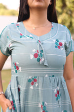 MANGAI New Alpine 3 Layer Frock for Women | Stylish Petal Sleeve Nighty with Fancy Neck | Back Tie Rope & Side Pocket | Flared Bottom Full Length Cozy Modern Nightwear (AFK)