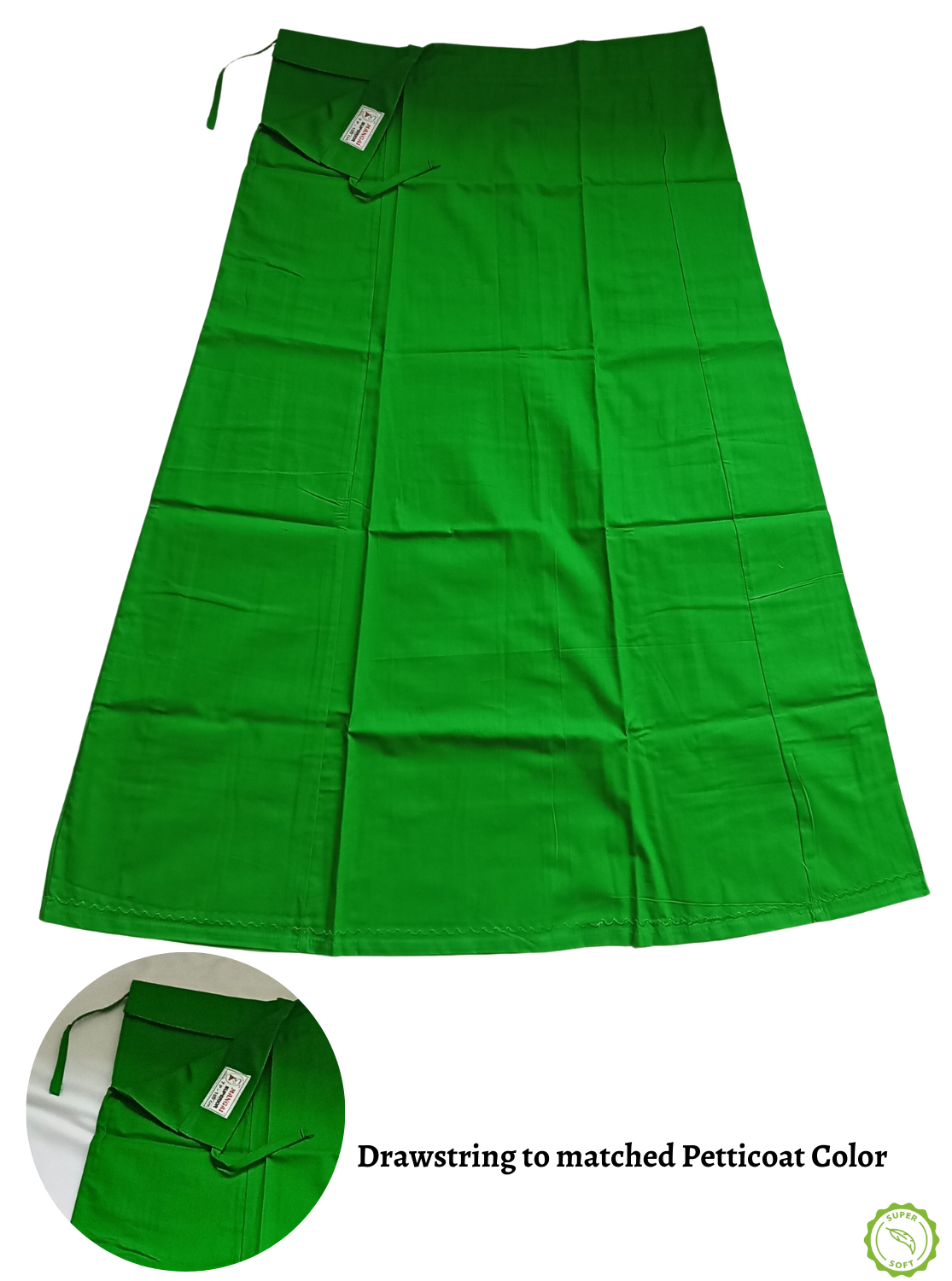 MANGAI Premium Elegant Cotton Petticoats - 7 Part | Matched Drawstring | Transitional & Comfortable, Multiple Colours | Premium Branded Women's Cotton Embroidery Petticoats (EGT-PC)