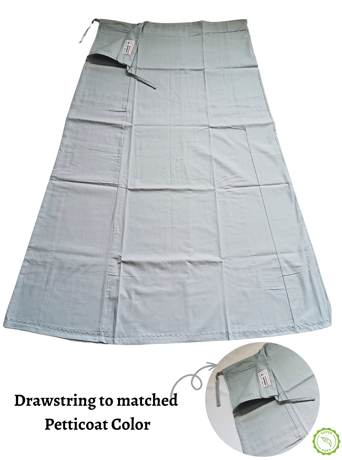 MANGAI Premium Elegant Cotton Petticoats - 6 Part | Matched Drawstring | Transitional & Comfortable, Multiple Colours | Premium Branded Women's Cotton Embroidery Petticoats (EGT-PC)