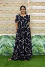 Stylish Arrivals Rayon Gathering Frock Model Night Gown's | Front Adjustable Gathering Style Rope Rope | Puff Sleeve | Trending Collection's for Stylish Women's (GFK)