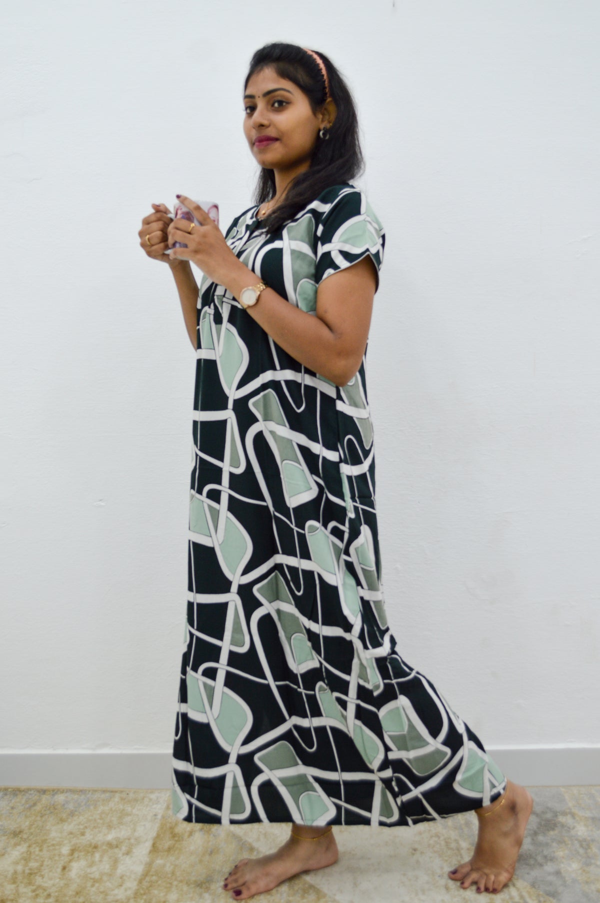 MANGAI Premium RAYON Printed Nighties- All Over Printed Stylish Nightwear for Stylish Women | Updated Design's (LDM)