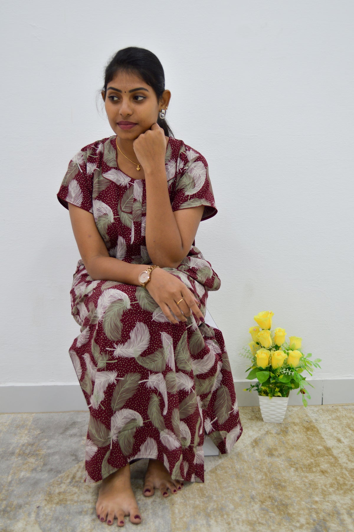 MANGAI Premium RAYON Printed Nighties- All Over Printed Stylish Nightwear for Stylish Women | Updated Design's (LDM)