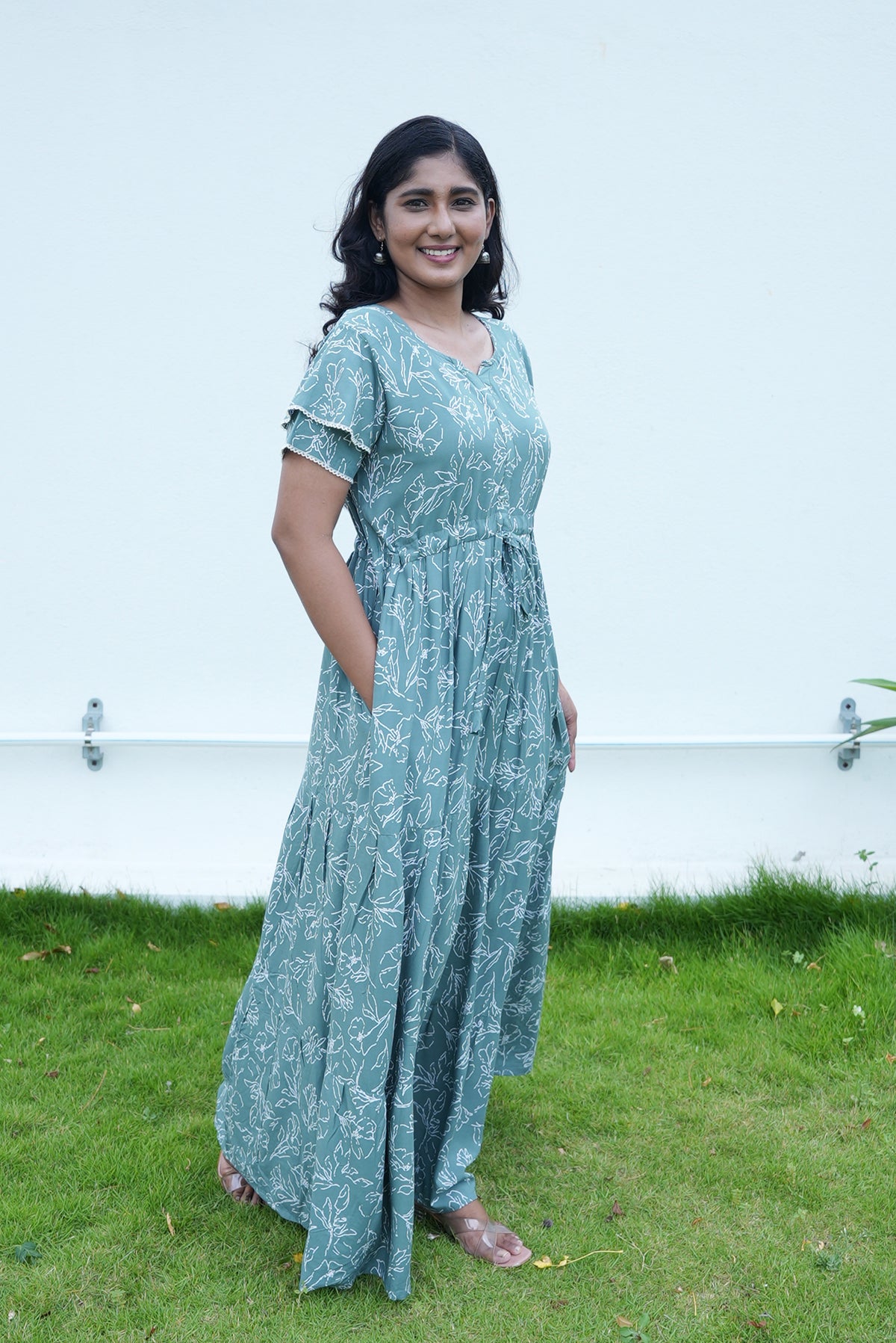 Stylish Arrivals Rayon Gathering Frock Model Night Gown's | Front Adjustable Gathering Style Rope Rope | Double Layer Sleeve | Trending Collection's for Stylish Women's (GFK)