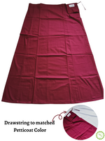 MANGAI Premium Superior Cotton Petticoats - 7 Part Embroidery Design | Matched Drawstring | Premium Quality (SPR-PC)