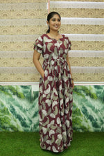 Stylish Arrivals Rayon Gathering Frock Model Night Gown's | Front Adjustable Gathering Style Rope Rope | Double Layer Sleeve | Trending Collection's for Stylish Women's (GFK)