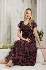 ALPINE Smocking Nighty | Beautiful Pleated Design | Side Pocket | Stylish Nighty for Trendy Women's | Your Perfect Nightwear Collection's (ALS)