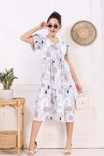 Rayon MAXI FROCK Model Nighties | Fancy Petal Sleeve | Fancy Neck & Side Pocket | Pleated Frock MAXI Style | Trendy Collection's for Stylish Women & Teenage Girl (FSF)