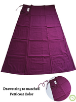 MANGAI Premium Elegant Cotton Petticoats - 6 Part | Matched Drawstring | Transitional & Comfortable, Multiple Colours | Premium Branded Women's Cotton Embroidery Petticoats (EGT-PC)