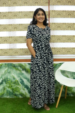 Stylish Arrivals Rayon Gathering Frock Model Night Gown's | Front Adjustable Gathering Style Rope Rope | Puff Sleeve | Trending Collection's for Stylish Women's (GFK)