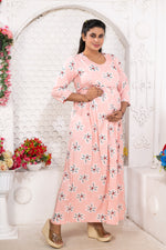Soft Rayon4-IN-ONE Mom's Feeding & Casual Wear| Pre & Post Maternity Wear | Fancy Long Frock | Best Choice for Pregnancy Women (FIO-F)