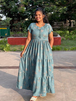 Stylish Alpine FULL FROCK Model Nighties| Fancy Sleeves & Neck Pattern| Side Pocket with Back Tie Rope | Perfect Nightwear Trendy Women's (AFK)