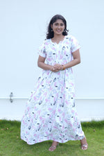 Stylish Arrivals Rayon Gathering Frock Model Night Gown's | Front Adjustable Gathering Style Rope Rope | Double Layer Sleeve | Trending Collection's for Stylish Women's (GFK)