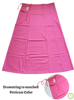 MANGAI Premium Elegant Cotton Petticoats - 6 Part | Matched Drawstring | Transitional & Comfortable, Multiple Colours | Premium Branded Women's Cotton Embroidery Petticoats (EGT-PC)