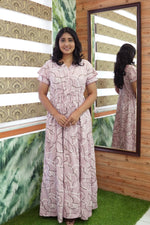 Stylish Arrivals Rayon Gathering Frock Model Night Gown's | Front Adjustable Gathering Style Rope Rope | Double Layer Sleeve | Trending Collection's for Stylish Women's (GFK)