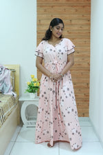 Stylish Arrivals Rayon Gathering Frock Model Night Gown's | Front Adjustable Gathering Style Rope Rope | Double Layer Sleeve | Trending Collection's for Stylish Women's (GFK)