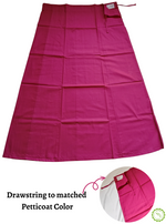 MANGAI Premium Superior Cotton Petticoats - 7 Part Embroidery Design | Matched Drawstring | Premium Quality (SPR-PC)