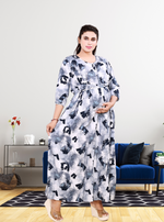 Soft Rayon4-IN-ONE Mom's Feeding & Casual Wear| Pre & Post Maternity Wear | Fancy Long Frock | Best Choice for Pregnancy Women (FIO-F)