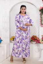 Soft Rayon4-IN-ONE Mom's Feeding & Casual Wear| Pre & Post Maternity Wear | Fancy Long Frock | Best Choice for Pregnancy Women (FIO-F)