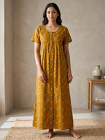 MANGAI Cotton Printed Pleated Model Half Sleeve 3XL Size Shrinkage Free Nighties (3PZ)