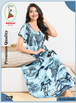 MANGAI RAYON Smocking Nighty | Beautiful Pleated Design | Side Pocket | Stylish Nighty for Trendy Women's | Your Perfect Nightwear Collection's (SRN)