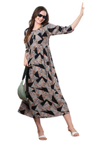 Latest Arrivals ONLY MINE Premium Rayon FROCK Model Pleated Nighties - Style 3/4 Length Sleeve | Soft & Smooth Cloths | Stylish Look | Perfect Nightdress for Trendy Women's (RCP)