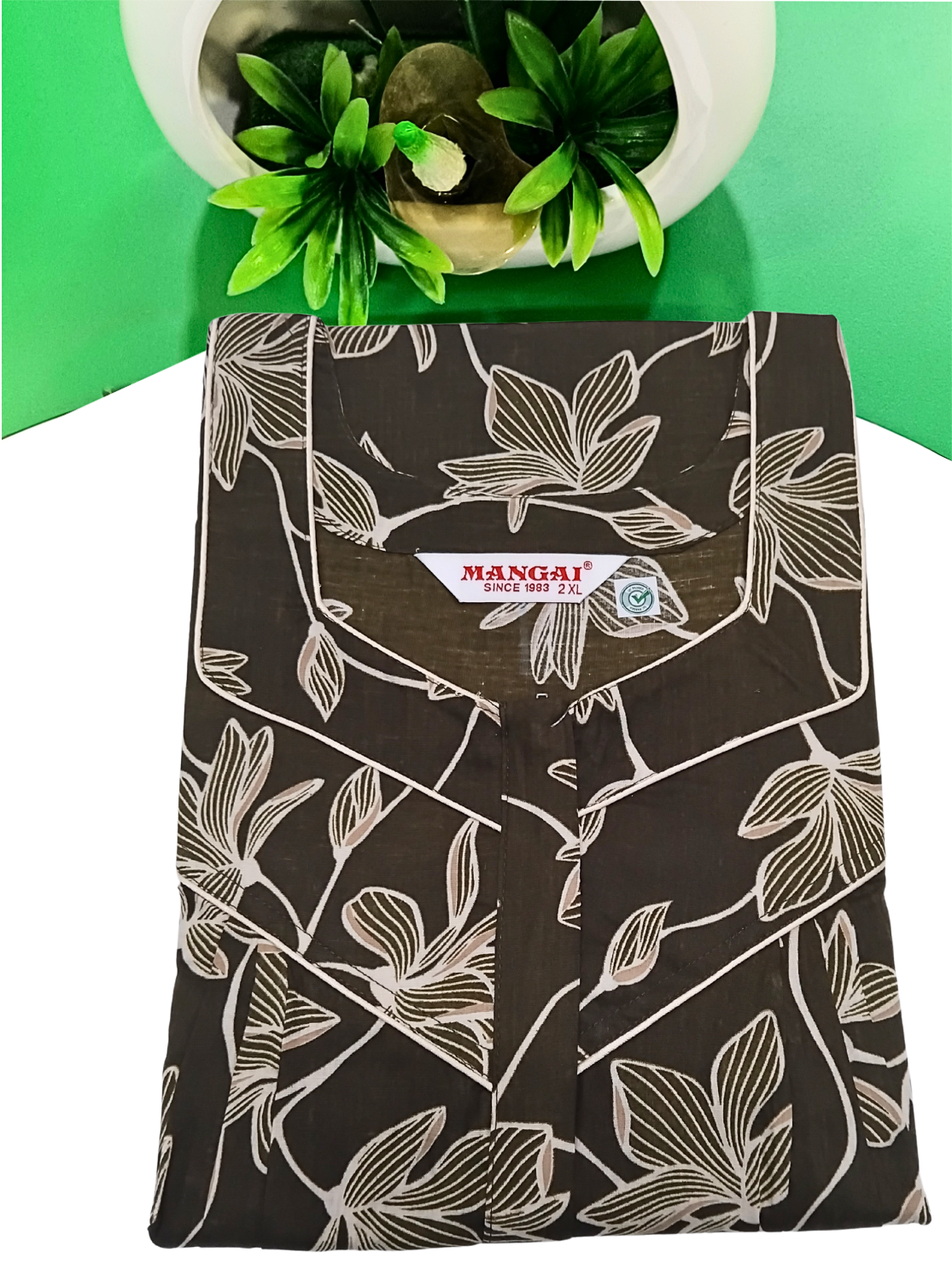 MANGAI Cotton Straight Zip Feeding Nighty |Post Pregnancy | Comfort and Style | Pleated Model | Soft Cotton Feeding Nighties (STF)