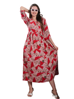 Latest Arrivals ONLY MINE Premium Rayon FROCK Model Pleated Nighties - Style 3/4 Length Sleeve | Soft & Smooth Cloths | Stylish Look | Perfect Nightdress for Trendy Women's (RCP)