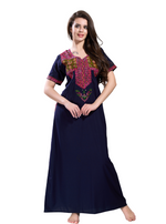 MANGAI Premium KARACHI Embroidery Nighties | Beautiful Embroidery Design's | Branded Quality | Half Sleeve | Regular Model | Stylish Nightdress for Women (KEM)