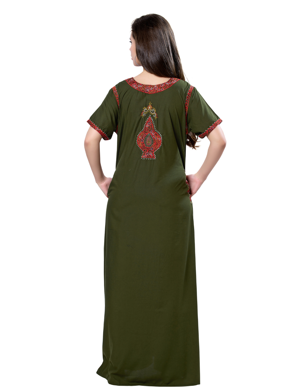 MANGAI Premium KARACHI Embroidery Nighties | Beautiful Embroidery Design's | Branded Quality | Half Sleeve | Regular Model | Stylish Nightdress for Women (KEM)