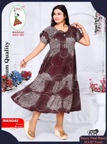 Rayon MAXI FROCK Model Nighties | Fancy Petal Sleeve | Fancy Neck & Side Pocket | Pleated Frock MAXI Style | Trendy Collection's for Stylish Women & Teenage Girl (FSF)