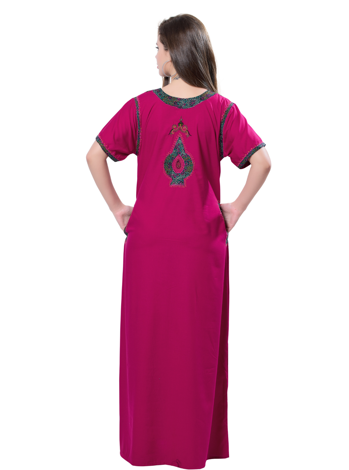 MANGAI Premium KARACHI Embroidery Nighties | Beautiful Embroidery Design's | Branded Quality | Half Sleeve | Regular Model | Stylish Nightdress for Women (KEM)
